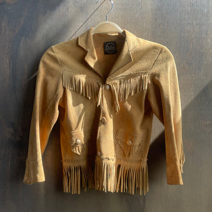 Vintage Suede Fringe Kids Jacket