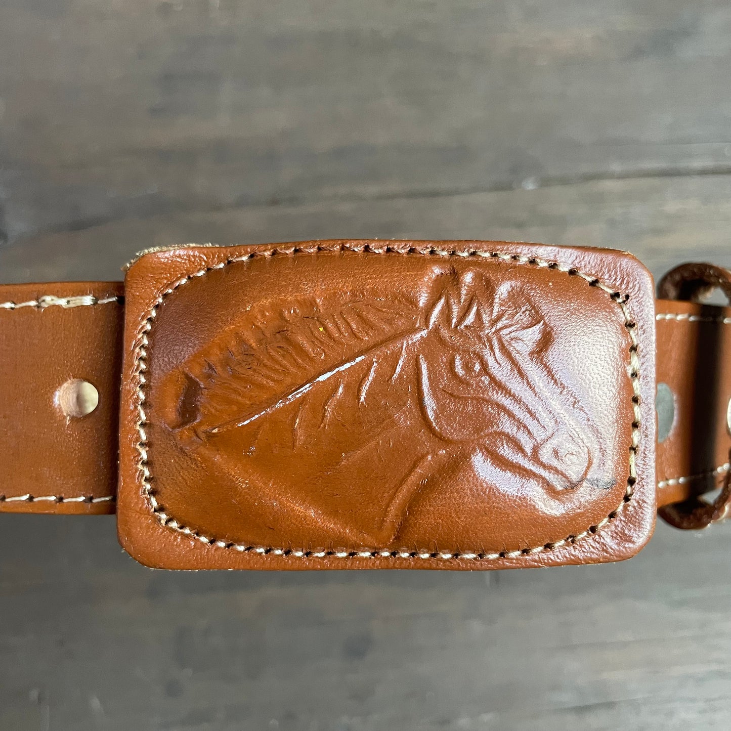 Kids Belt with Embossed Leather Buckle