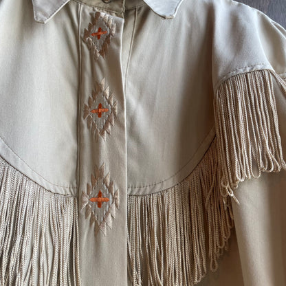 Vintage Khaki Western Fringe Dress