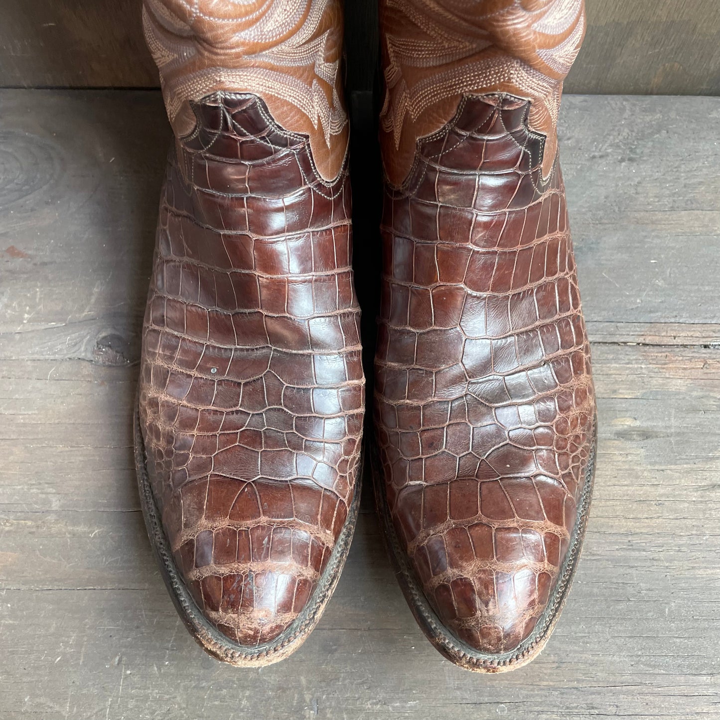 Custom Brown Crocodile Boots