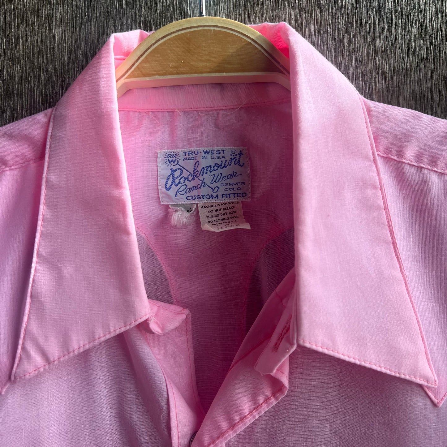 Rockmount pearl snap pink button down
