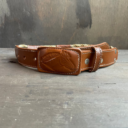 Kids Belt with Embossed Leather Buckle