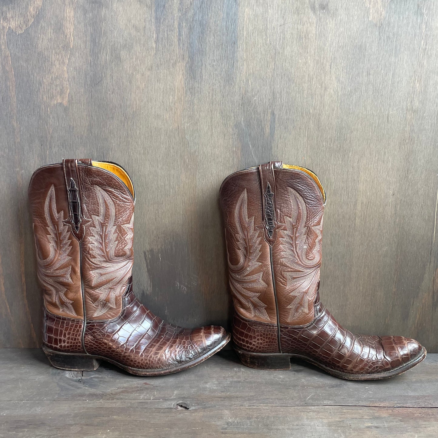 Custom Brown Crocodile Boots