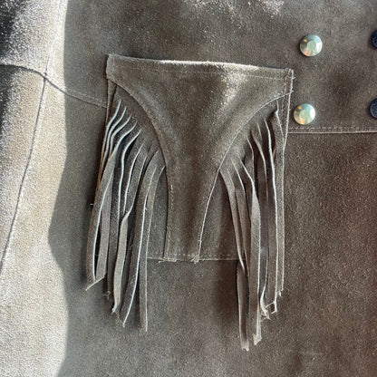 Sullivan Brown Suede Fringe Skirt