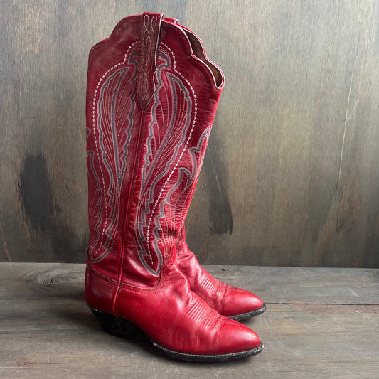 Larry Mahan Red Cowgirl Boots