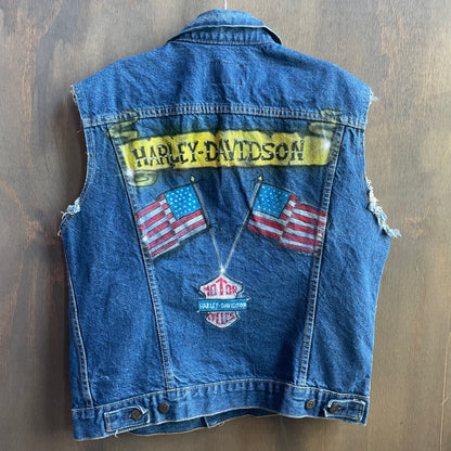 Vintage Levi Denim Harley Davidson Vest