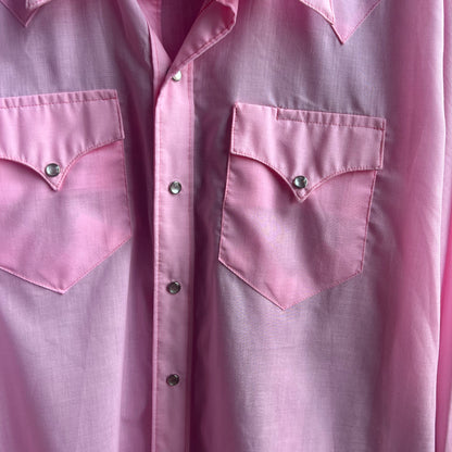 Rockmount pearl snap pink button down