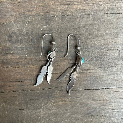 Silver-tone Feather Drop Earrings