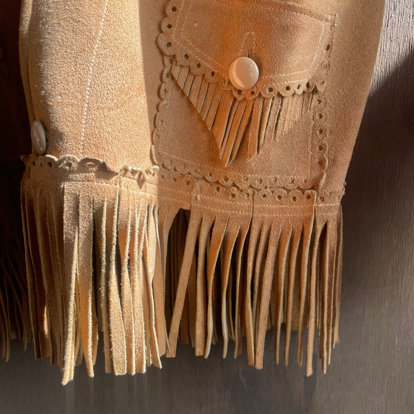 Vintage Suede Fringe Kids Jacket