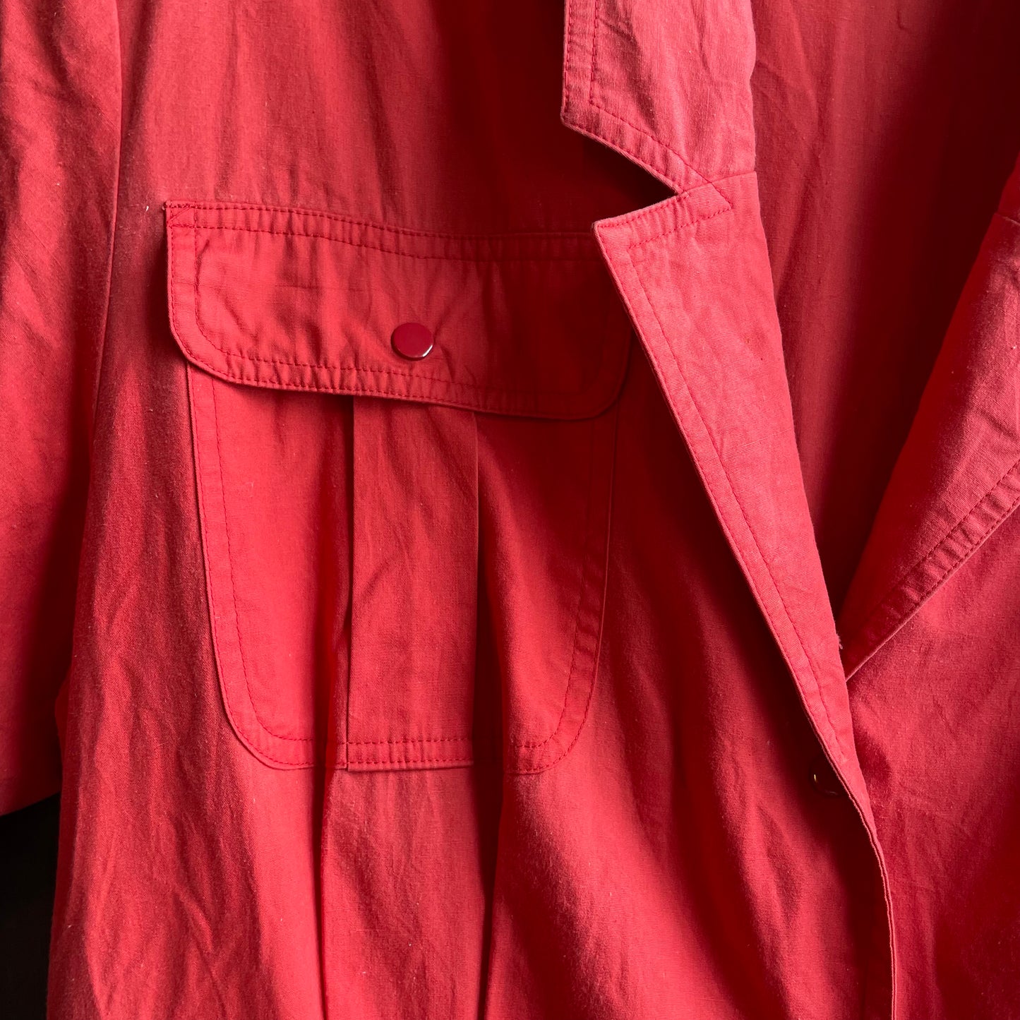 Vintage Red Collared Shirt Dress