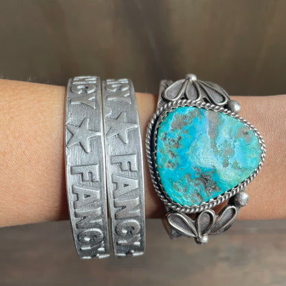 “Fancy” Wordy Silver Bangle