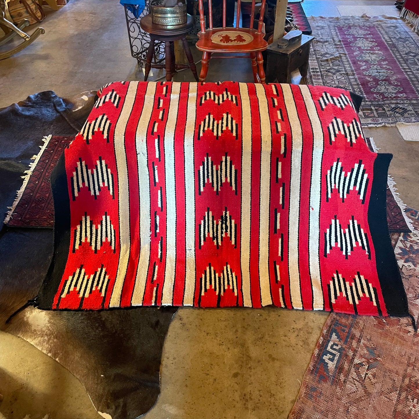 Vintage Square Woven Navajo Style Rug