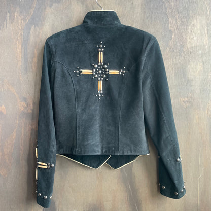 Frontier Black Suede Beaded Jacket