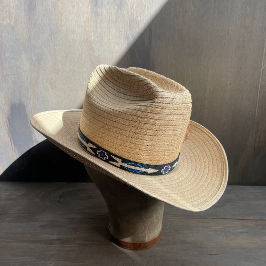 Straw Hat with Woven Hat Band