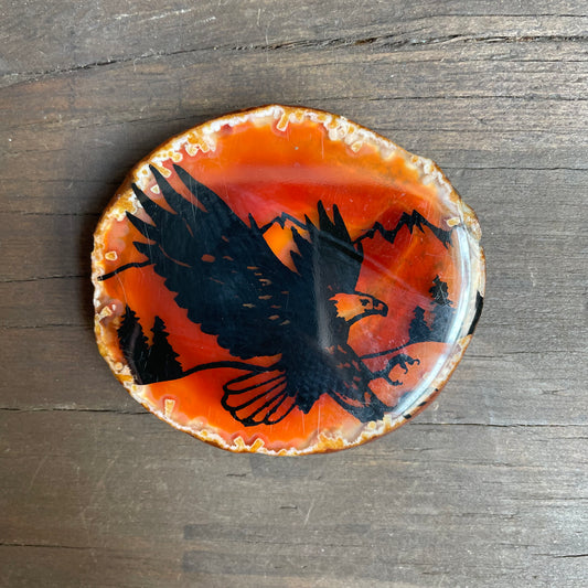 Agate and Resin Eagle Belt Buckle