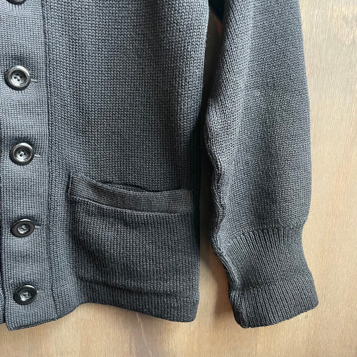 Vintage Black Wool Cardigan