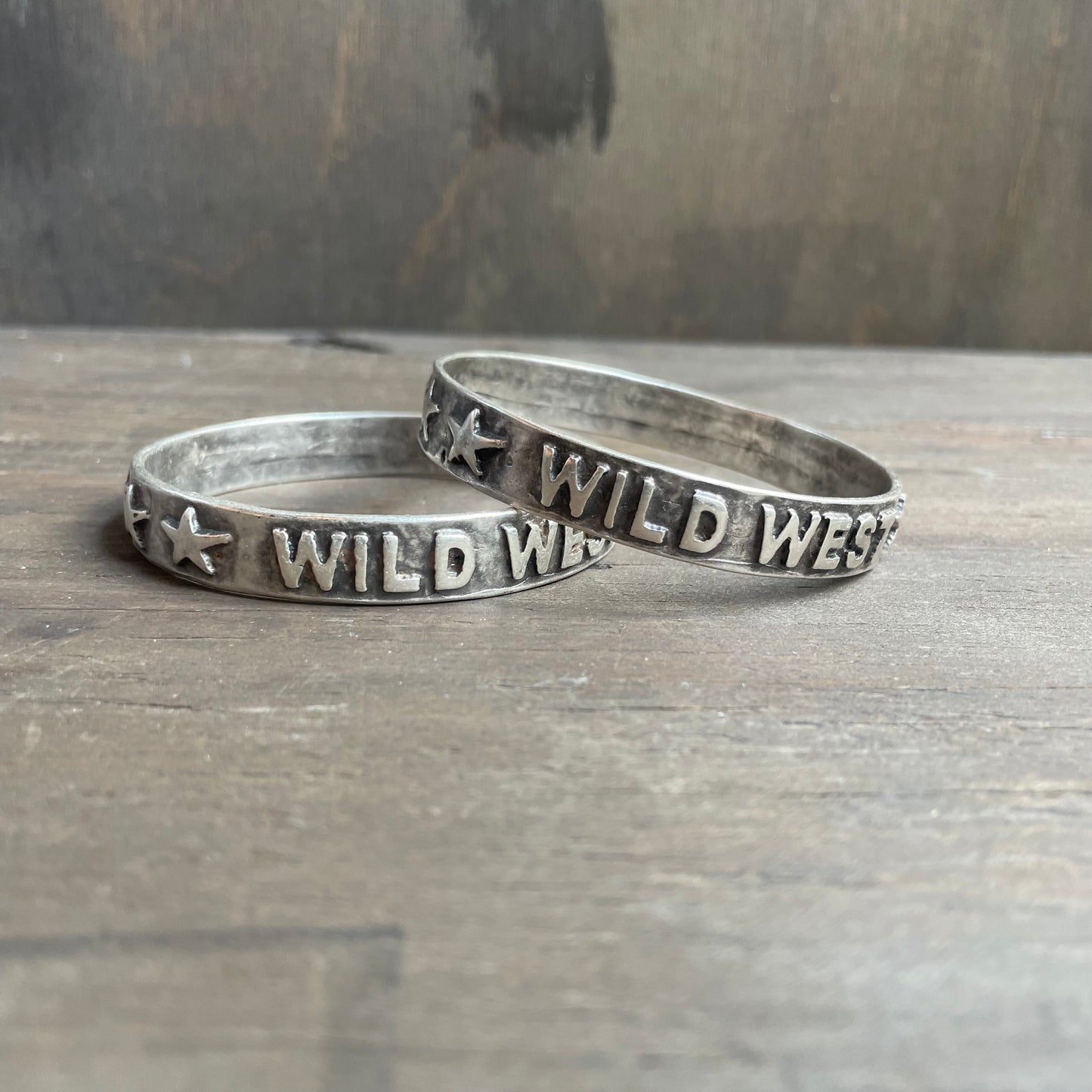 “Wild West” Wordy Silver Bangle