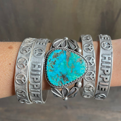 “Hippie" Wordy Silver Bangle