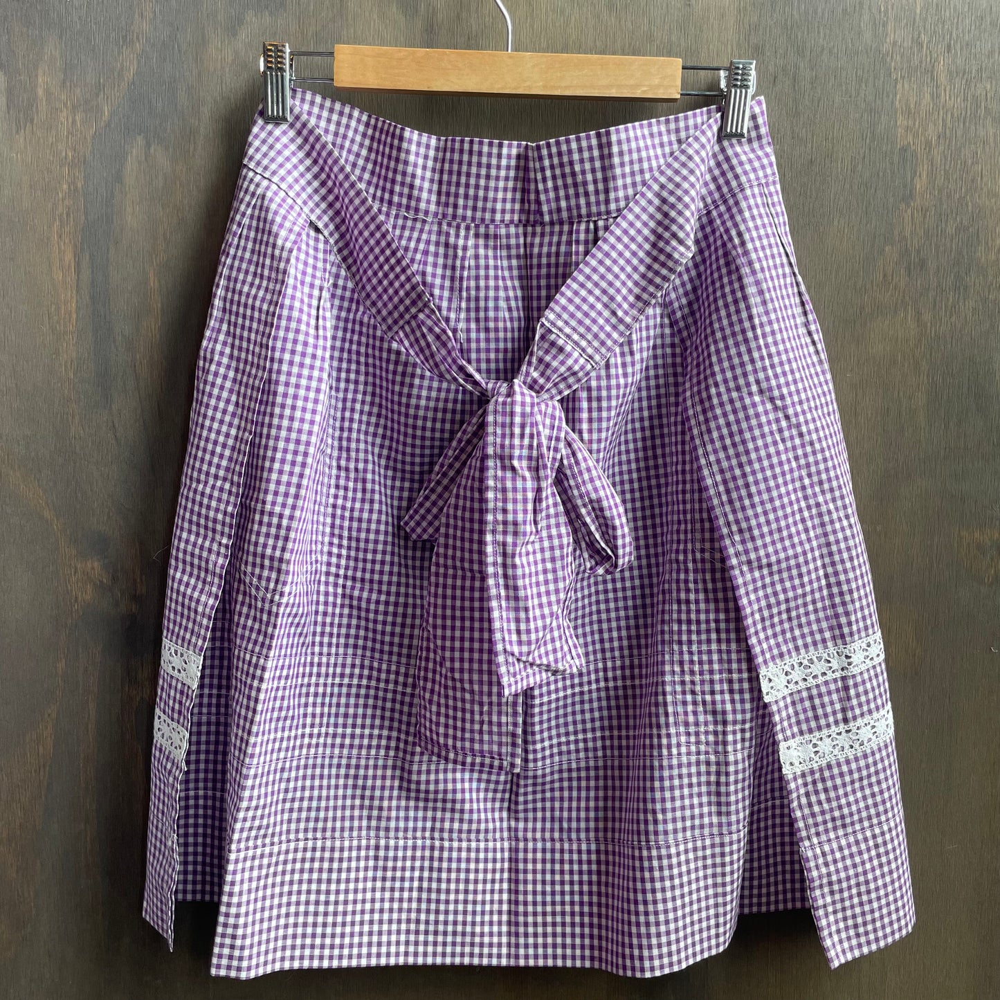 Vintage Purple Gingham Apron