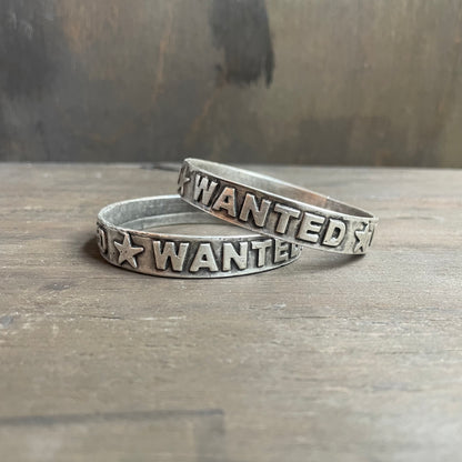 “Wanted” Wordy Silver Bangle