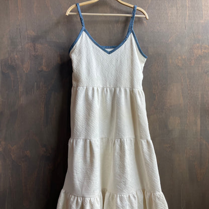 Vintage Denim and White Quilt Dress