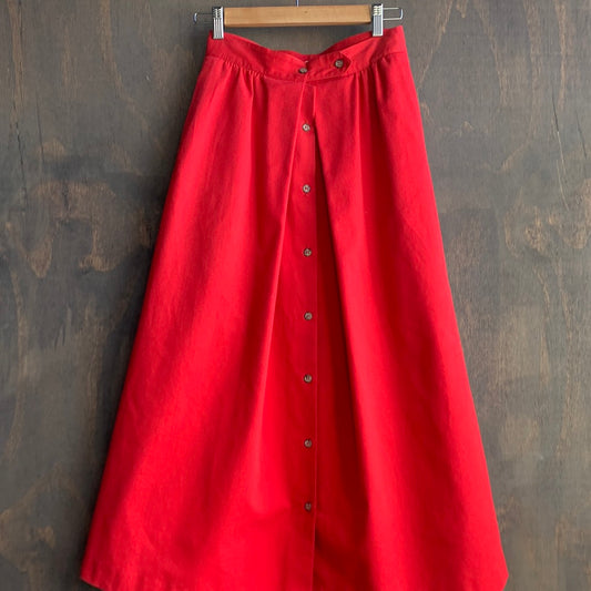 Vintage Cotton Skirt with Buttons