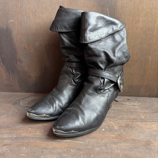 Zodiac Black Scrunch Boots