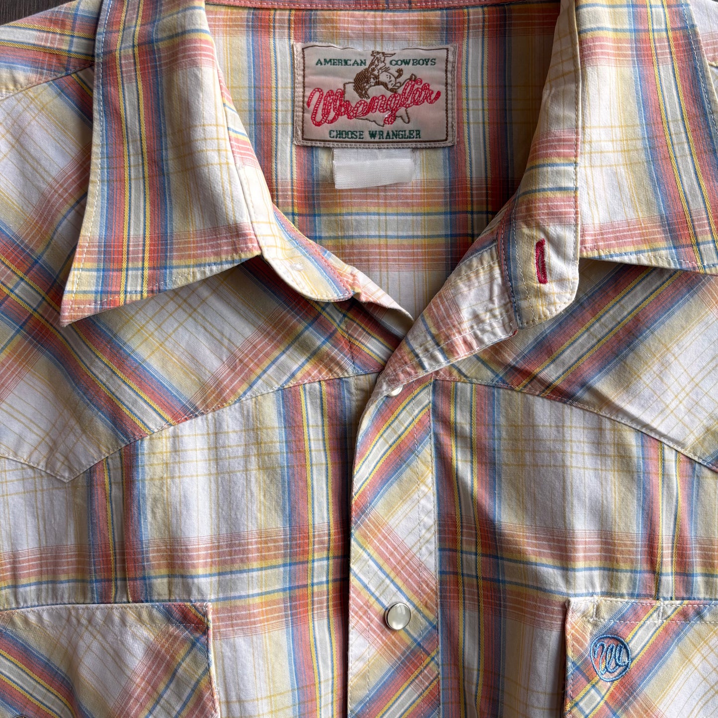 Vintage Wrangler Plaid Pearl Snap