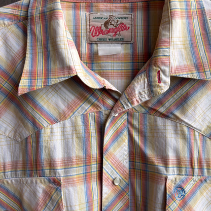 Vintage Wrangler Plaid Pearl Snap