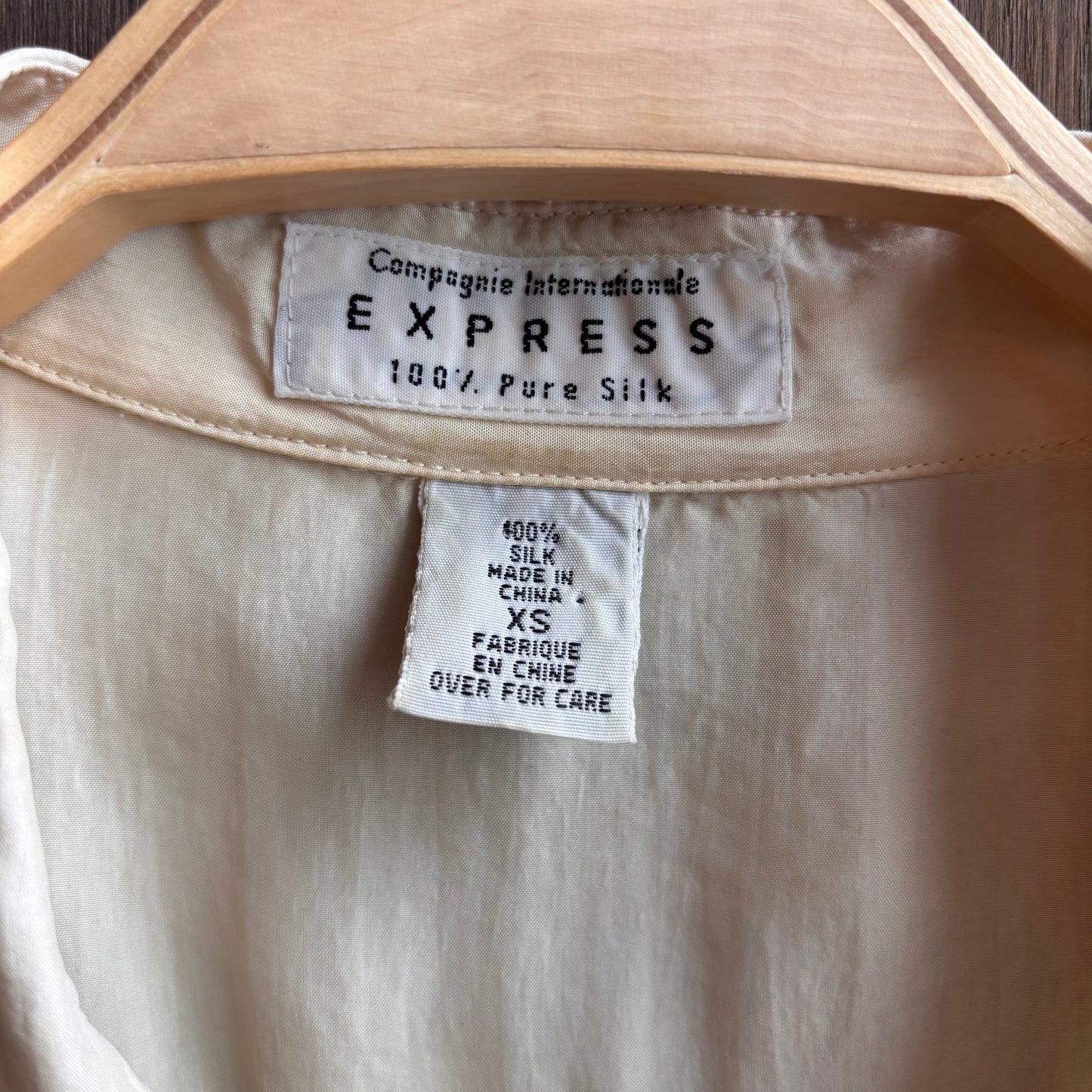 Vintage Cream Silk Button Up
