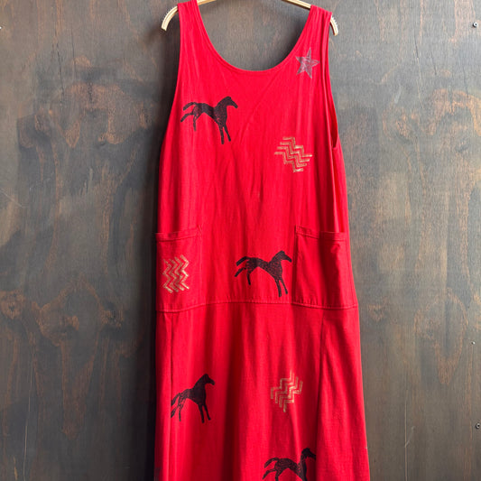 Red Sleeveless Maxi Dress