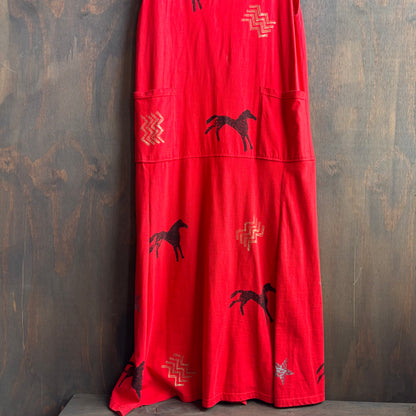 Red Sleeveless Maxi Dress