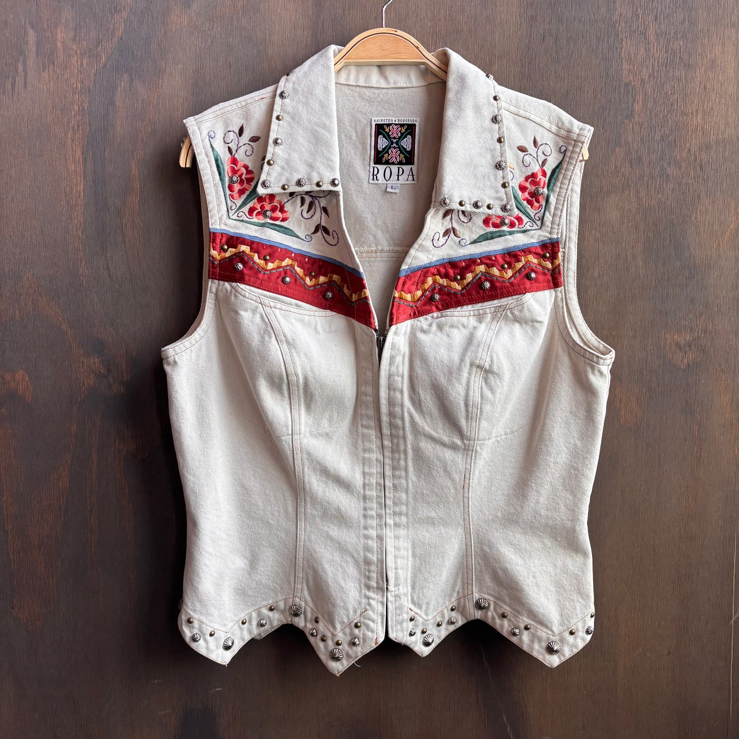 ROPA Cream Denim Vest