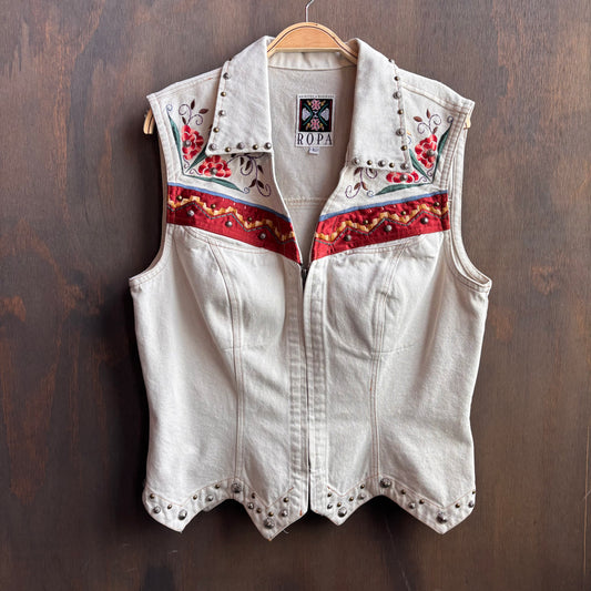 ROPA Cream Denim Vest