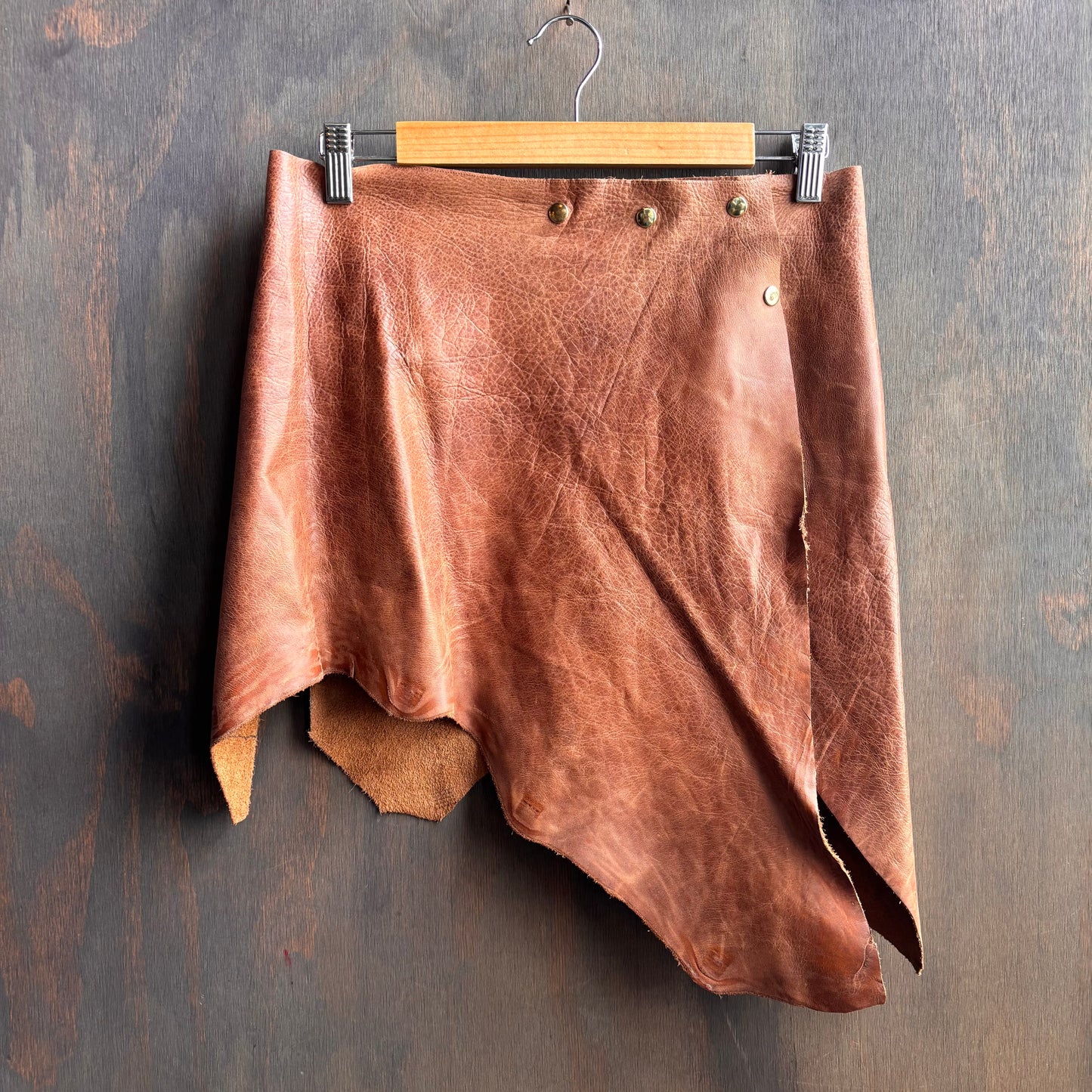 Handmade Tan Leather Skirt
