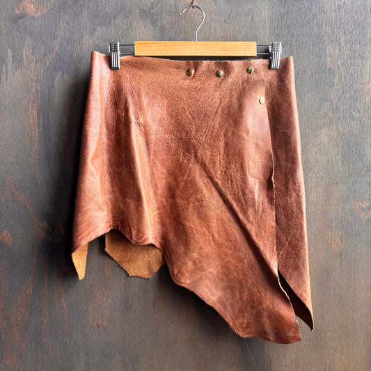 Handmade Tan Leather Skirt