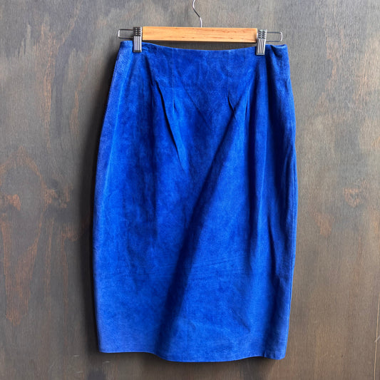 Cedars Blue Suede Skirt
