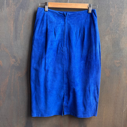 Cedars Blue Suede Skirt