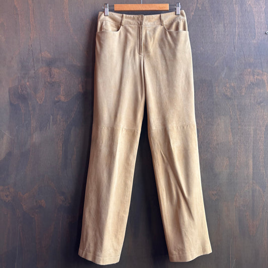 Beige Leather Pants