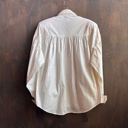 White Denim Shirt and Leather Skirt Set