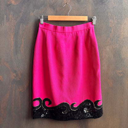 Vintage Hot Pink Silk Set