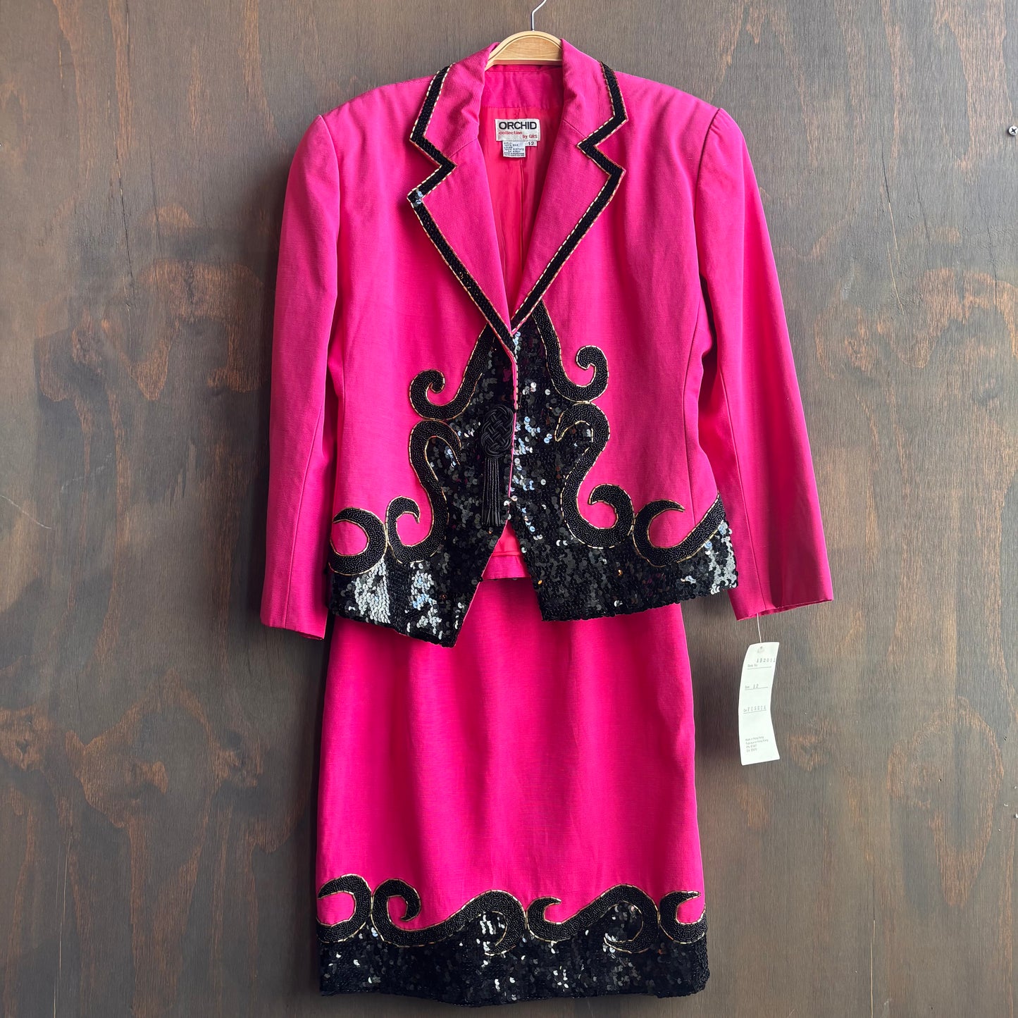 Vintage Hot Pink Silk Set