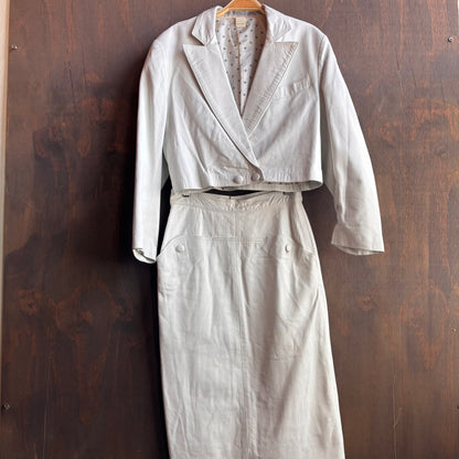 Vintage White Italian Leather Set