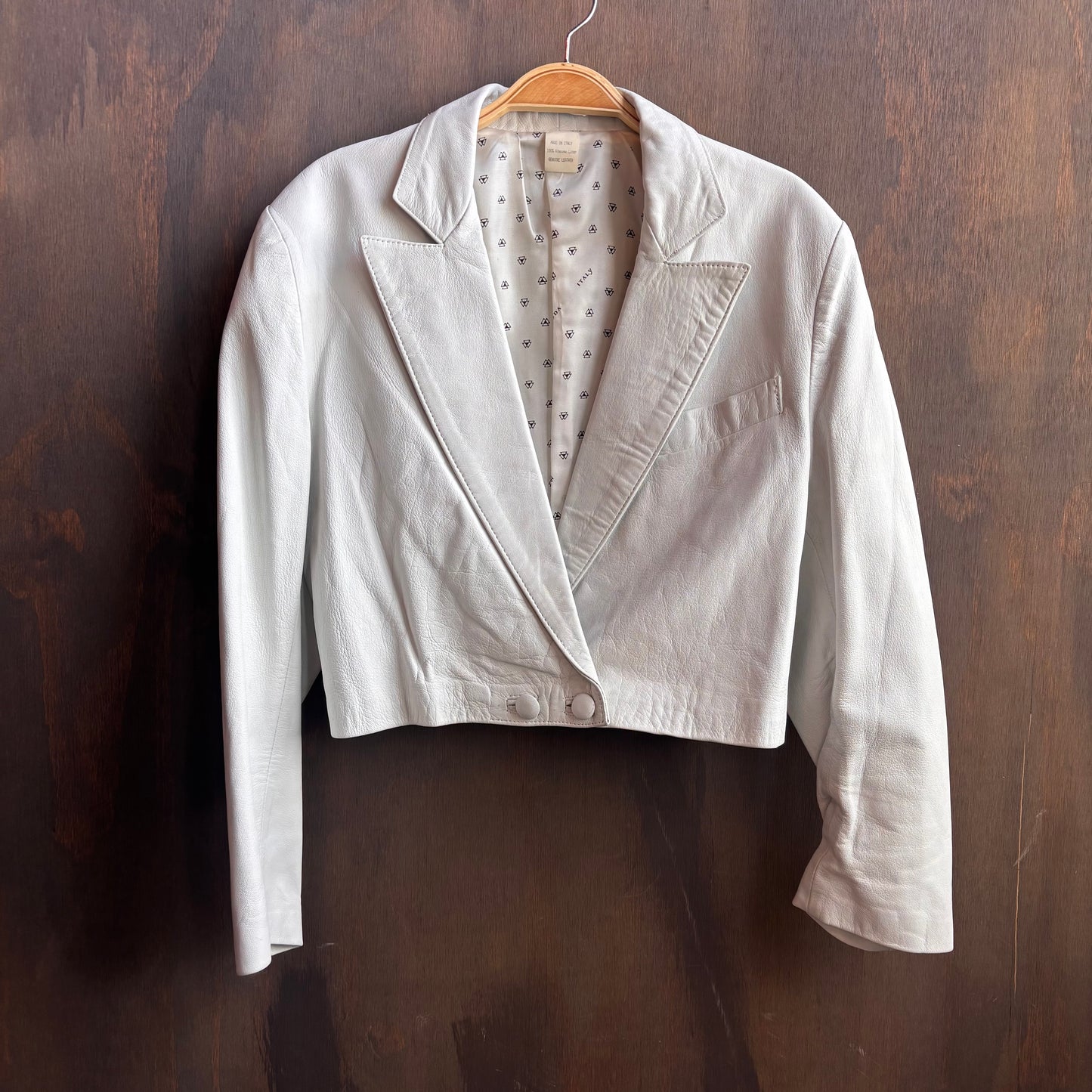 Vintage White Italian Leather Set