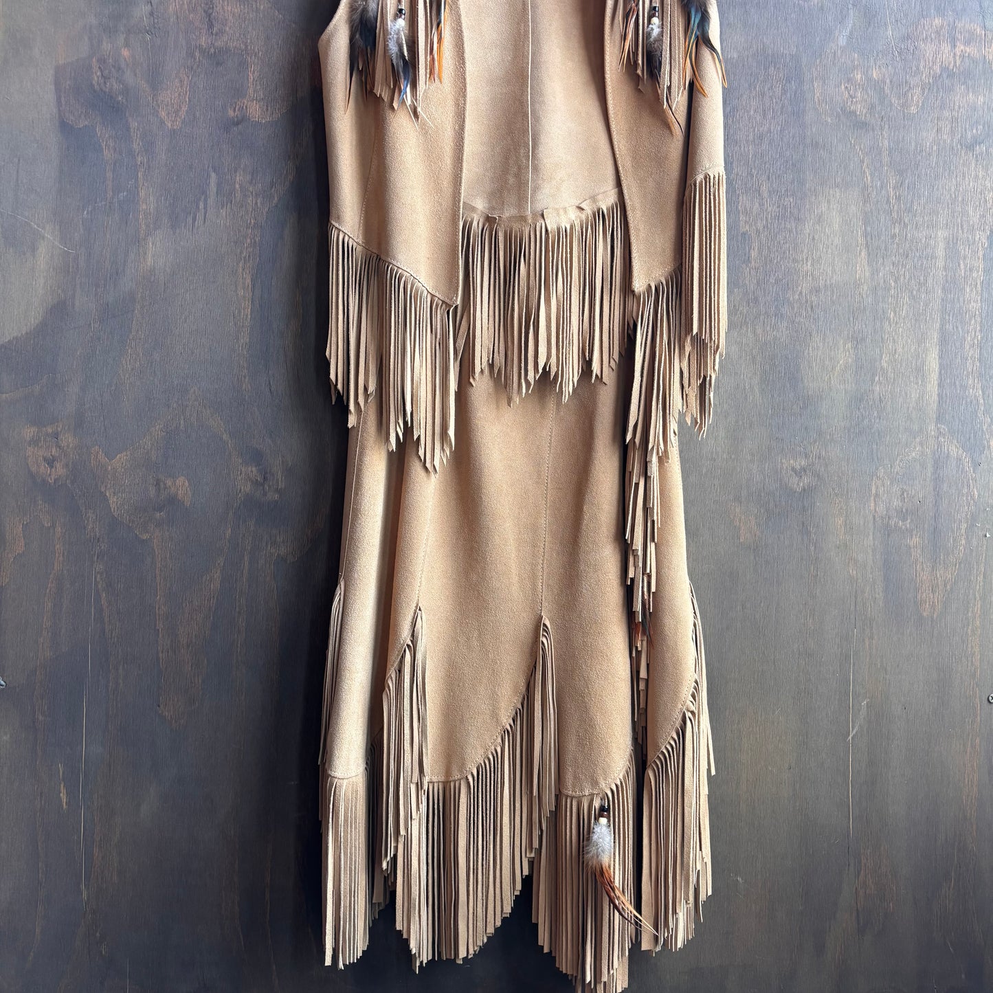 Vintage Indigenous Made Beige Leather Set
