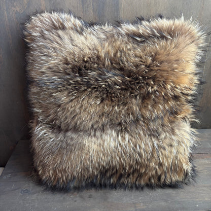 XL Raccoon Fur Pillow