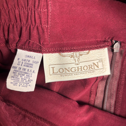 Longhorn Burgundy Ruffle Hem Skirt