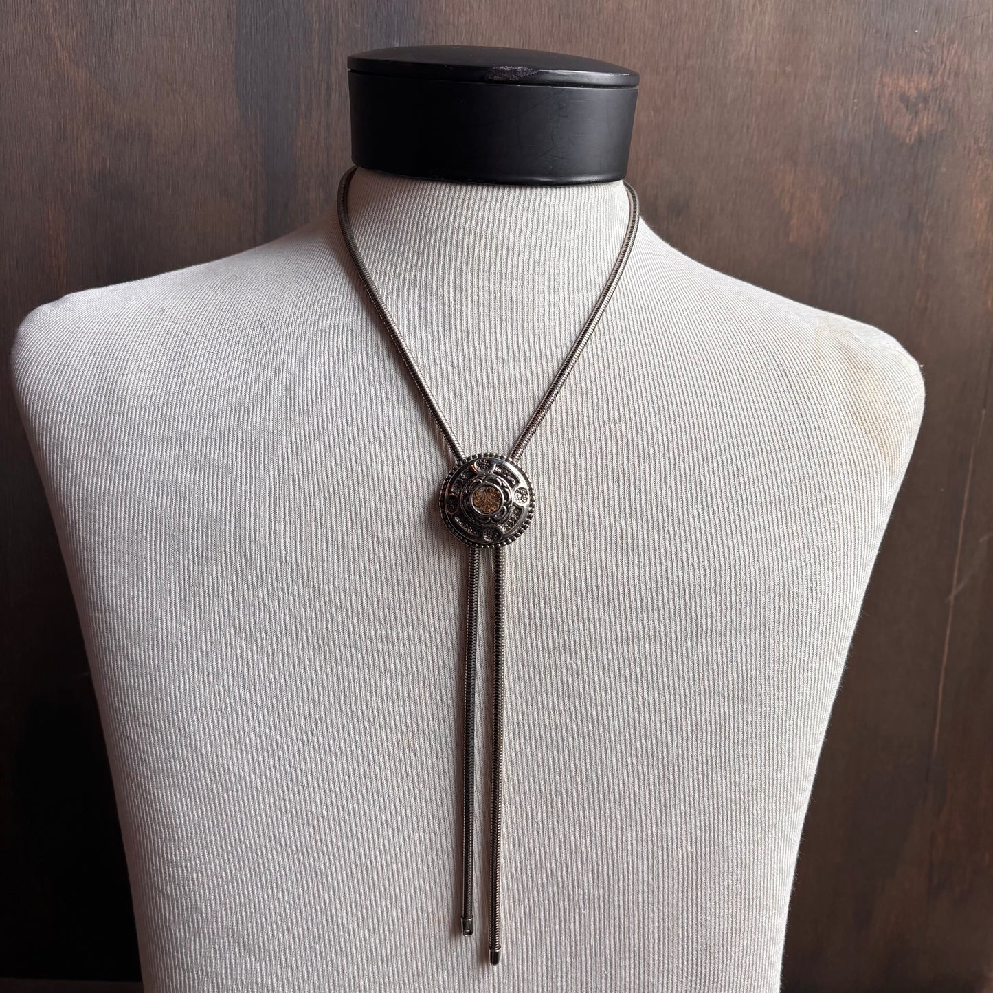 Steampunk Bolo on Metal Tie