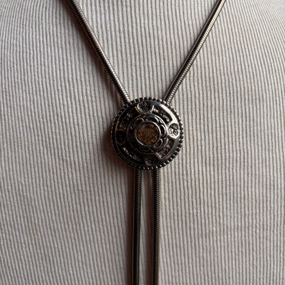 Steampunk Bolo on Metal Tie