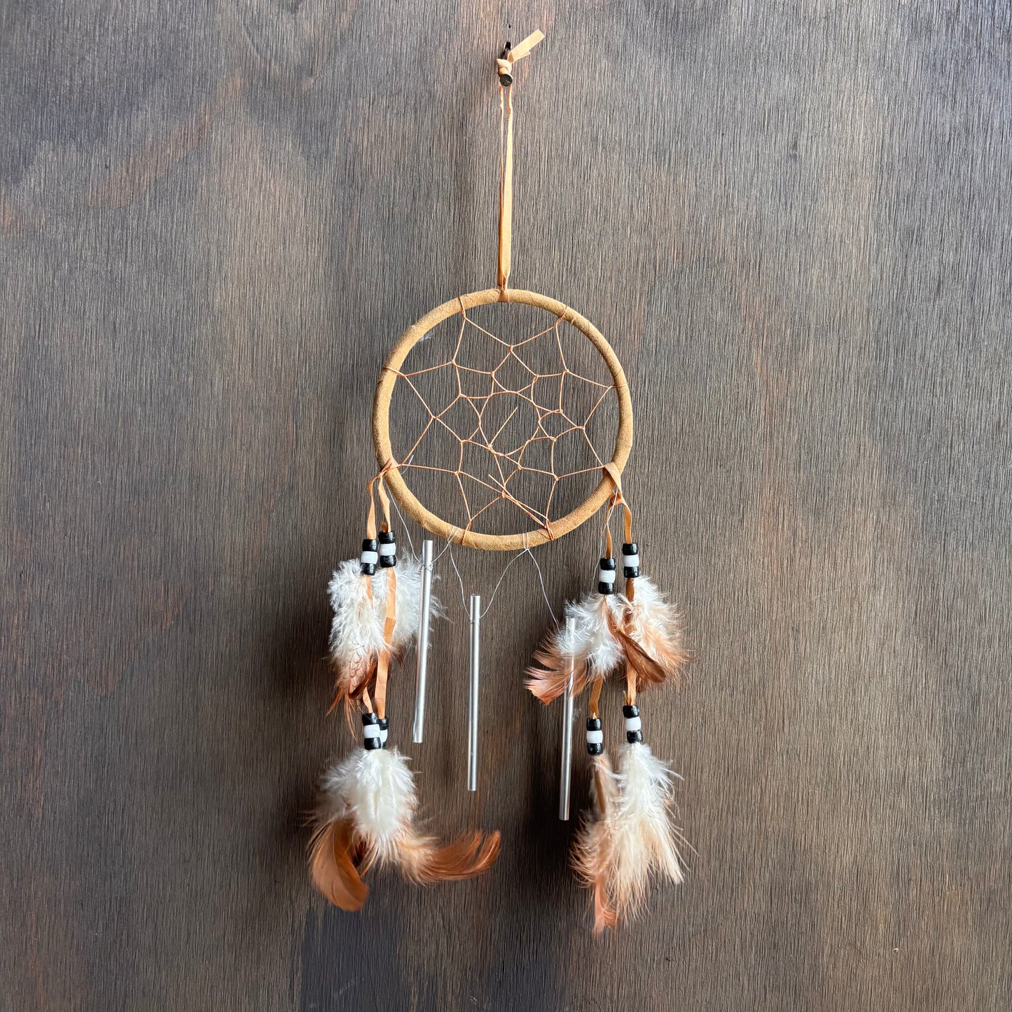 Tan 4" Dreamcatcher with Metal Chimes
